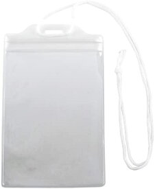 Good-L イベント吊り下げ名札クリアケース 郵便ハガキサイズ 【チャック付】　クリア　透明　ハガキ　名刺　縦型 ソフト IDカード IDパス　ホルダー 首掛け　イベント　講演会　集会