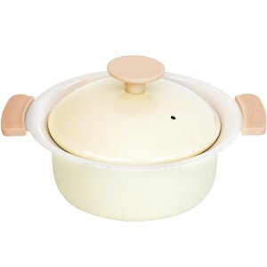 和平フレイズ 軽くて扱いやすい 卓上鍋 16cm 1人用 アイボリー IH対応 ガス セラミック加工 プチなべ RB-3209 送料無料