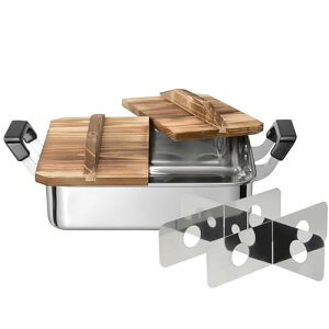 和平フレイズ ステンレス 角型 おでん鍋 24×28cm 4.8L ガス火専用 木の蓋付 烹味屋 RB-3261 送料無料