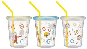 スケーター(Skater) ストロー付 タンブラー 320ml 3個 セット 日本製 おさるのジョージ アルファベット SIH3ST-A 送料無料
