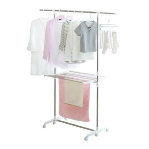 天馬 幅と高さをダブル伸縮できる室内物干し 使わない時は折りたたんでコンパクトに収納 洗濯物干し 組立式 室内用 伸縮式室内物干しH型 送料無料