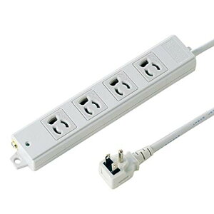 サンワサプライ 工事物件タップ 3P抜け止め・L型プラグ・マグネット・4個口 5m TAP-K4L-5 送料無料