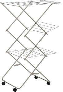 大木製作所 洗濯物干し 室内用 折りたたみ式 3段 57×75×高さ122 車輪付き コンパクト収納 タワー型 洗濯ハンガー 小 003 送料無料