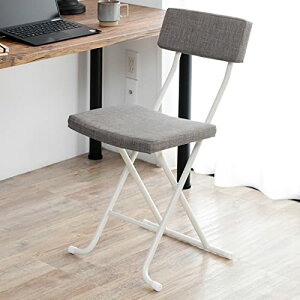 山善(YAMAZEN) 折りたたみ椅子 (ワイド) 背もたれ付き チェア パイプ椅子 幅39.5×奥行54×高さ81cm 完成品 グレー 送料無料