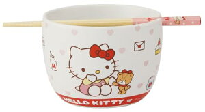 スケーター(Skater) 陶器製 ボウル 竹製 箸 セット 600ml 21cm サンリオ ハローキティ お友だち 女の子 CHBWH 送料無料