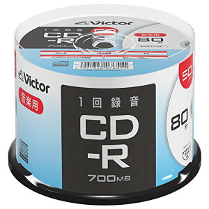 �r�N�^�[ Victor 1��^���p CD-R AR80FP50SJ2 (�Ж�1�w/80��/50��) �z���C�g ��������