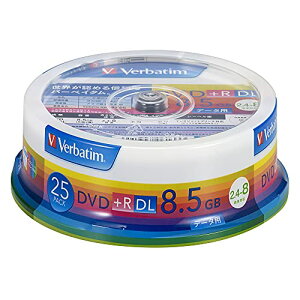 �o�[�x�C�^���W���p��(Verbatim Japan) 1��L�^�p DVD+R DL 8.5GB 25�� �z���C�g�v�����^�u�� �Ж�2�w ��������