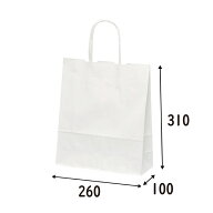 紙袋　手提げ　HBT(4才)　晒無地（白無地）　50枚　幅260×マチ100×高さ310mm
