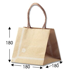 紙袋 Pスムースバッグ 18-18 未晒ルバン 25枚 サイズ :180×180×180mm【業務用 紙袋 マチ広 手提げ 手提袋 手提 手提げ紙袋】