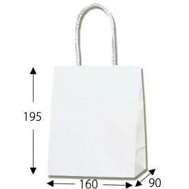 紙袋 スムースバッグ 16-09 白無地 25枚 サイズ :160×90×195mm【業務用 白無地 白 手提げ 手提袋 手提】