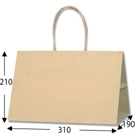 紙袋 Pスムースバッグ 31-19 未晒無地 25枚 サイズ :310×190×210mm【業務用 横長 マチ広 手提げ 手提袋 手提】