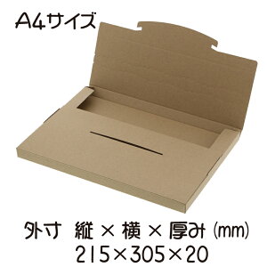 メール便ダンボール ラクポスBOX 305-20 クラフト 10枚 【ゆうメール ゆうパケット ネコポス 発送用ダンボール メール便ケース A4サイズ】