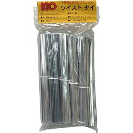 【ケース販売】IGOツイストタイ　ペットタイ　4mm×12cm　銀　1000本袋入×50袋