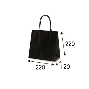 【ケース販売】紙袋 マットバッグ SS ブラック 100枚 サイズ 220×120×220mm【業務用 高級 手提げ ラッピング つや消】