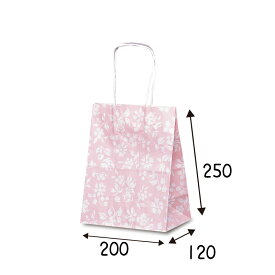 紙袋　T-2　カレン（ピンク）　25枚　サイズ 200×120×250mm【業務用　手提げ　ラッピング】