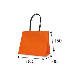 紙袋　テミニン　オレンジ　10枚　サイズ 180×100×150mm【業務用　手提げ　ラッピング　かわいい　小さい】