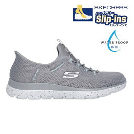 【箱ダメージ有】SKECHERS スケッチャーズ スリップインズ ウォータープルーフ サミッツ ベスト チョイス SUMMITS-BC レディース スニーカー ウォーキングシューズ ハンズフリー 防水 ワイド幅 幅広 150199W-GYAQ