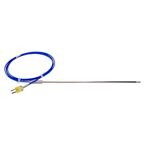 φ1.6シースK熱電対 シース100mm ミニプラグ TJK-LN1601GP ガラスリード線2m 常用限度650℃ 国産