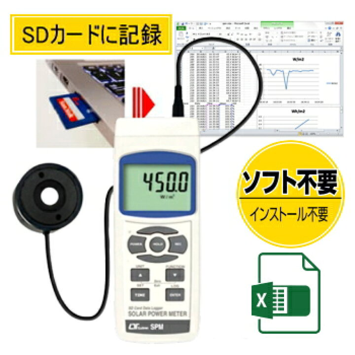 楽天市場】サトテック 日射計ソーラーパワーメーター SPM-SDデータ