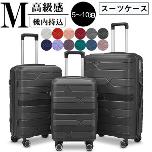 キャリーケース スーツケース キャリーバッグ 静音 ダブルキャスター 360度回転 ローク搭載 スーツケース 機内持ち込み ファスナー式 ビジネス Mサイズ 軽量 5-10日泊 ファスナー ハードケー