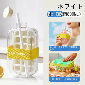 【2025最新 2in1】製氷皿と水筒がひとつに製氷皿 製氷ケース製氷器 水筒がひとつに 蓋とストロー付き 製氷ポット水漏れなし水筒型 アイスパック 0接触?360°完全漏れ防止設計 ウィスキー カー