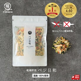 【国産100％使用】乾燥野菜 ベジ日和 50g 国産野菜 乾燥 野菜 干し野菜 ミックス タイパ コスパ 保存食 非常食 備蓄 防災食品 備蓄 長期保存 カット野菜 非常用 九州産 スープ ラーメン みそ汁の具 薩摩の恵 時短 野菜不足 かやく