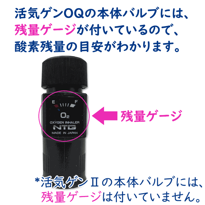 活気ゲンOQ 未使用　携帯用酸素吸入機　本体セットと、カートリッジ2本入 携帯酸素吸入器 活気ゲンOQ (1台) 残量表示機能あり