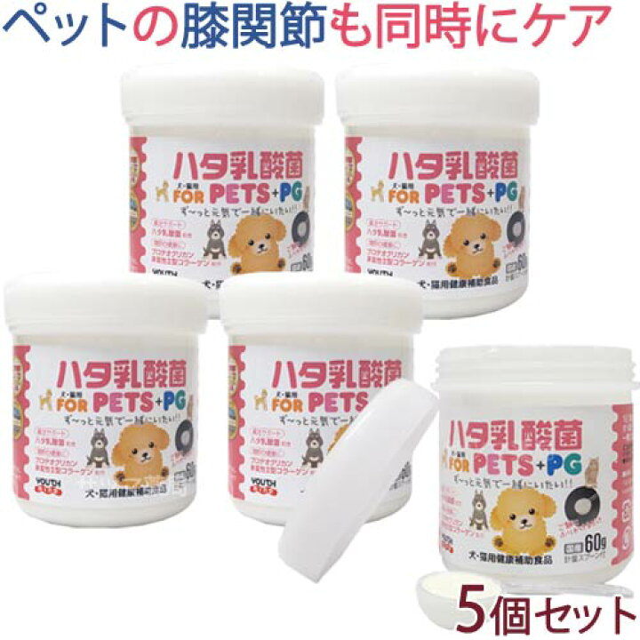 楽天市場】ペット用 ハタ乳酸菌 FOR PETS + PG 60g×5個セット 計量 