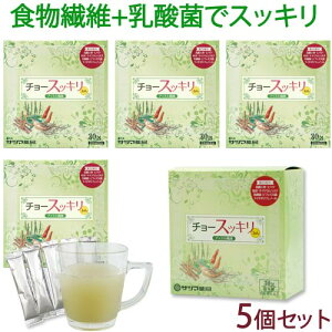 チョースッキリおん 30包×5個セット【送料無料】ちょーすっきりおん デキストリン つまり 粉末 粉 顆粒 食物繊維 どっさり ビフィズス菌 オリゴ糖 CHO-スッキリ アップル風味 超スッキリ 乳