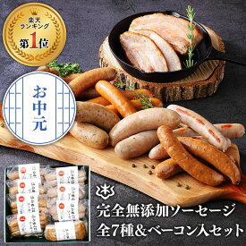 お中元 御中元 夏 ギフト 無添加 ソーセージ ウインナー ＼DLG金賞受賞店／ 完全無添加 【ソーセージ全7種＆ ベーコン プレミアム セット 】 冷蔵 詰め合わせ 仙台勝山館 手作り | 無添加ソーセージ ウインナー 無塩せき BBQ お取り寄せ プレゼント 内祝