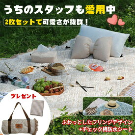レジャーシート 北欧風ピクニックシート 厚手防水敷物 折りたたみコンパクト 大判軽量 2枚セット キャンプBBQお花見運動会用