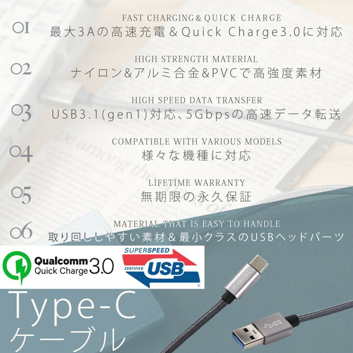 楽天市場】【楽天1位】USB-Type-C 充電ケーブル 1m 3A 急速充電 USB3.0 変換 タイプc typec USB-C usbc USB-A android Xperia Galaxy iPad Pro MacBook switch iqos モバイルバッテリー対応 シルバーグレー 高速 USB Type-C C 送料無料 STABILIST スタビリスト : メンズ ... 楽天市場】【楽天1位】USB-Type-C 充電ケーブル 1m 3A 急速充電 USB3.0 変換 タイプc typec USB-C usbc USB-A android Xperia Galaxy iPad Pro MacBook switch iqos モバイルバッテリー対応 シルバーグレー 高速 USB Type-C C 送料無料 STABILIST スタビリスト : メンズ ...