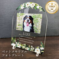 ペット メモリアル フォトプレート 【ボタニカルフラワー】 犬 猫 愛犬 愛猫 ペット メモリアルグッズ ア…