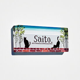 表札 ミニ 【猫の散歩道】ビス無しタイプ / アクリル 表札 新築 戸建 マンション 看板 新築祝い 引っ越し祝い 開店祝い 開業祝い キャンプギアサイン プレゼント ハウスサイン ポスト 猫 ネコ かわいい ショップサイン 日本製 おしゃれ アクリル 綺麗 透明 送料無料