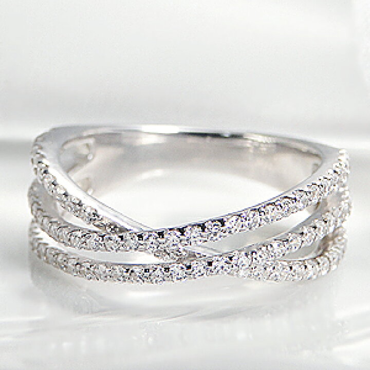 楽天市場】Pt900(ハード)【0.65ct】ダイヤモンド クロスライン リング  
