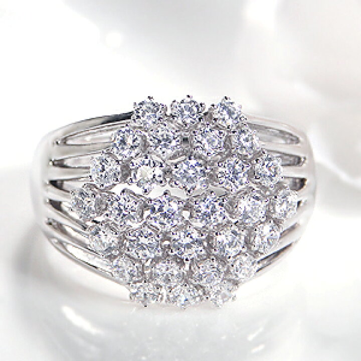 楽天市場】K18WG【1.0ct】ダイヤモンド パヴェ リング 送料無料 刻印 