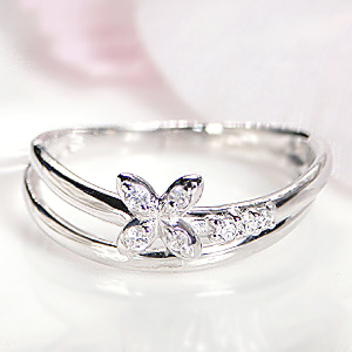 楽天市場】K18WG/YG ダイヤモンド ピンキーリング指輪 ダイヤ リング  