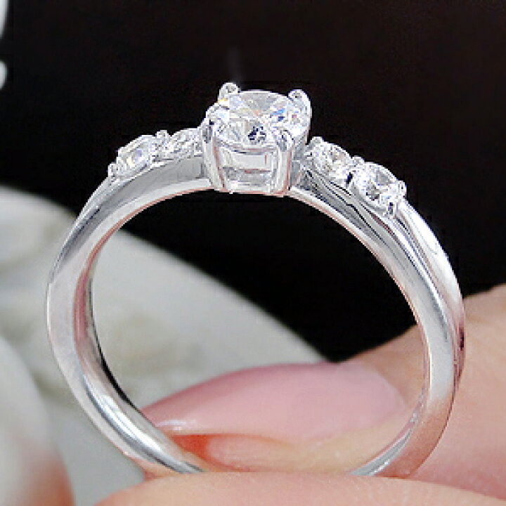 楽天市場】pt900 ダイヤモンド リング【SIクラスHカラーUP】【0.46ct  
