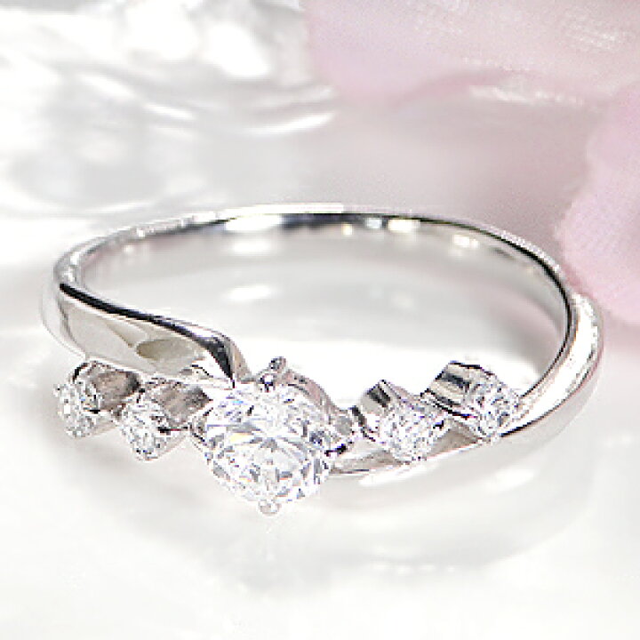 楽天市場】pt900 ダイヤモンド リング【SIクラスHカラーUP】【0.43ct  