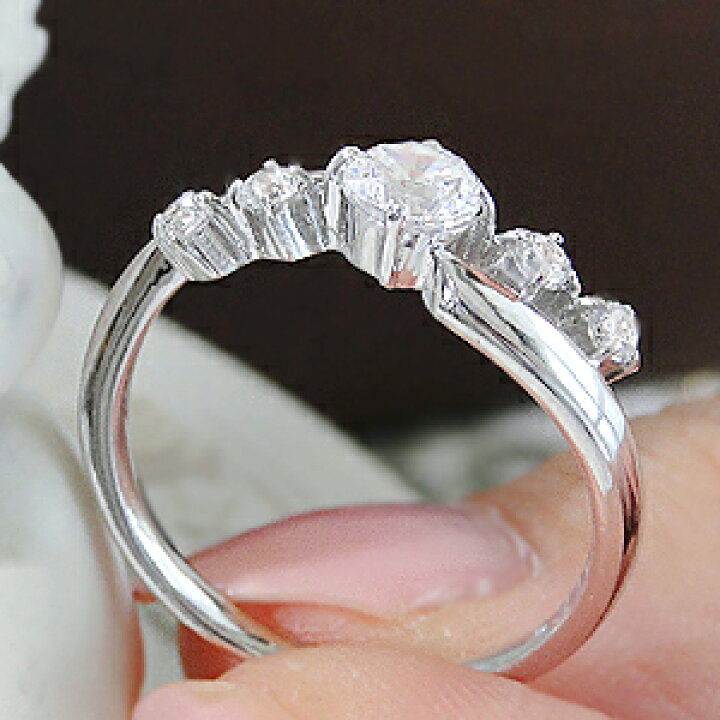 楽天市場】pt900 ダイヤモンド リング【SIクラスHカラーUP】【0.43ct  
