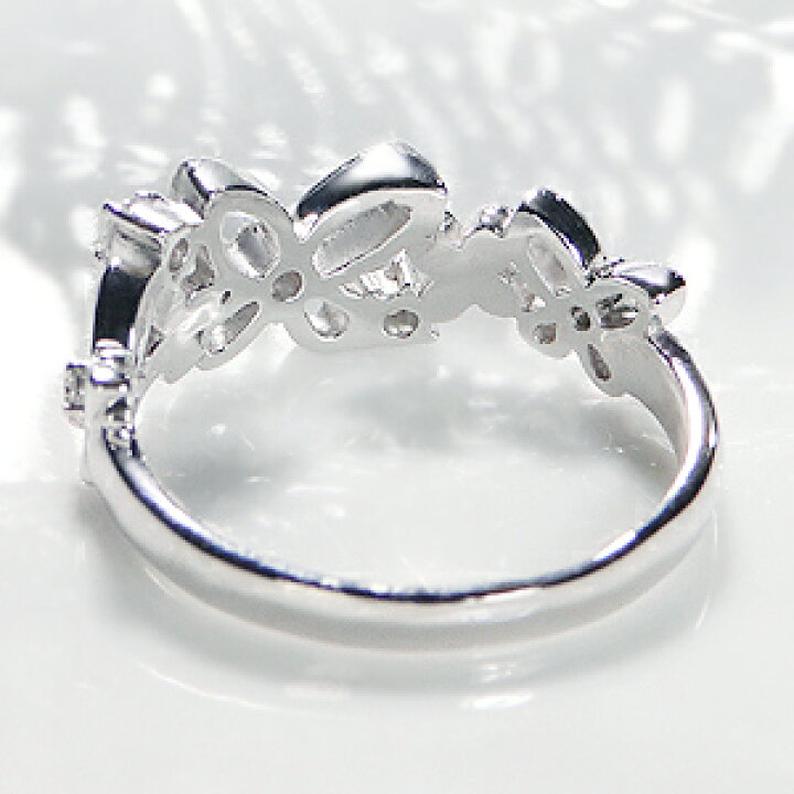 楽天市場】K18WG/YG/PG 蝶モチーフ ダイヤモンドリング【0.13ct 