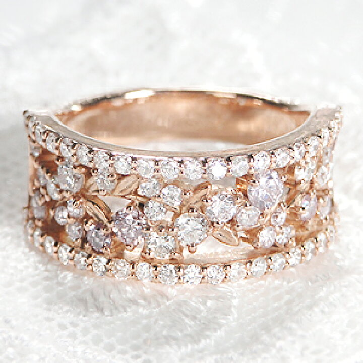 楽天市場】K18PG【1.00ct】ピンクダイヤモンド＆ダイヤモンドリング 