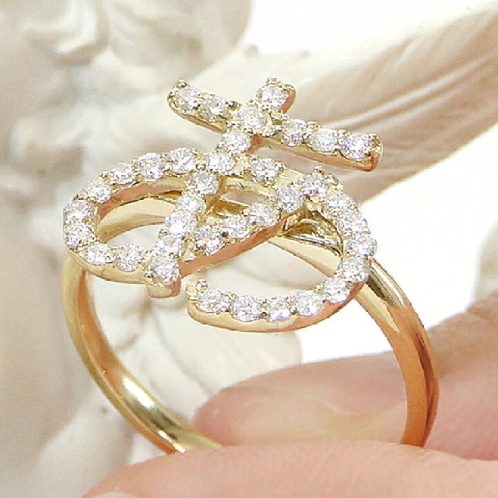 楽天市場】K18YG【0.37ct】ひらがな「あ」ダイヤモンド リング 【送料  