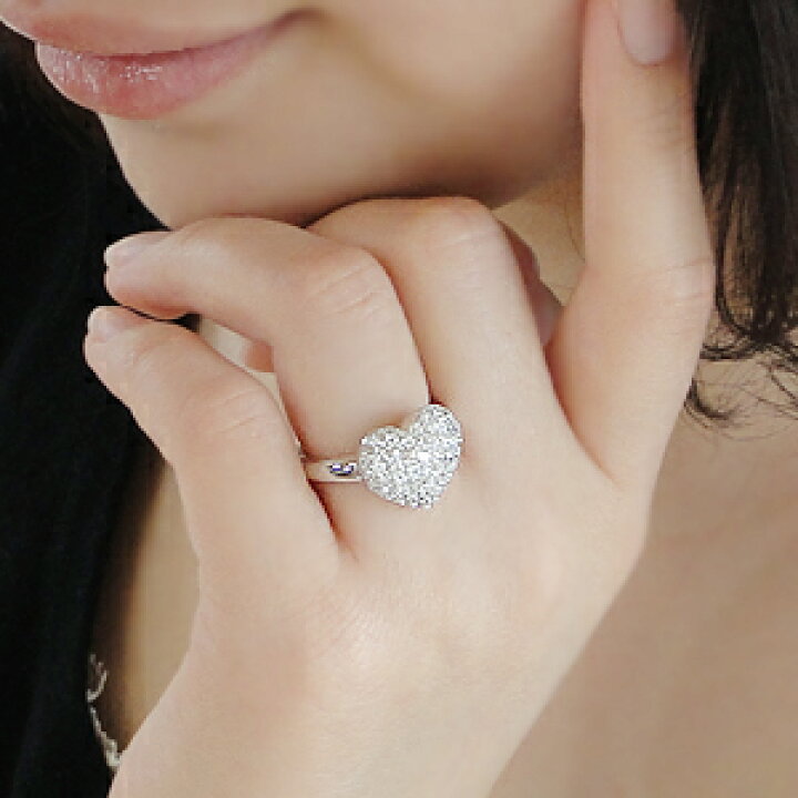 楽天市場】pt900【1.3ct】ダイヤモンド ハート パヴェ リング【送料  
