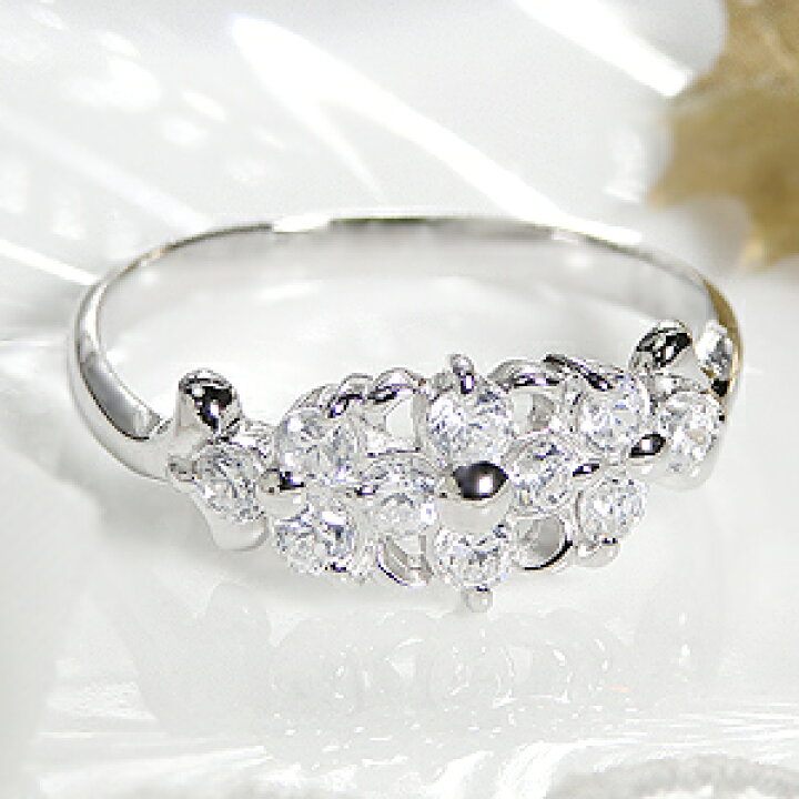 楽天市場】pt900【0.50ct】テンダイヤモンド フラワー リング【送料  