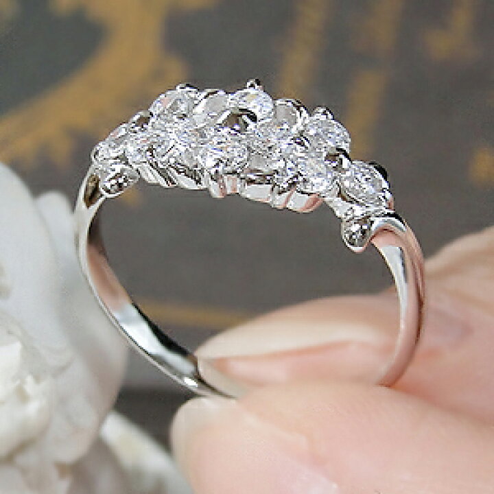 楽天市場】pt900【0.50ct】テンダイヤモンド フラワー リング【送料 