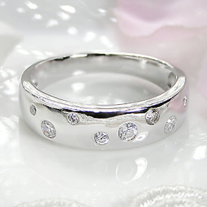楽天市場】pt900【0.20ct】ダイヤモンド ドット リング 【送料無料  