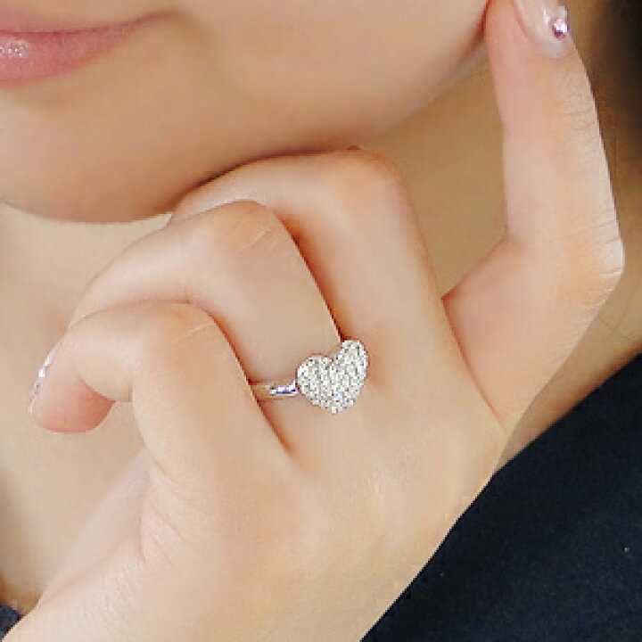 楽天市場】pt900【0.52ct】ダイヤモンド ハート パヴェ リング【送料  
