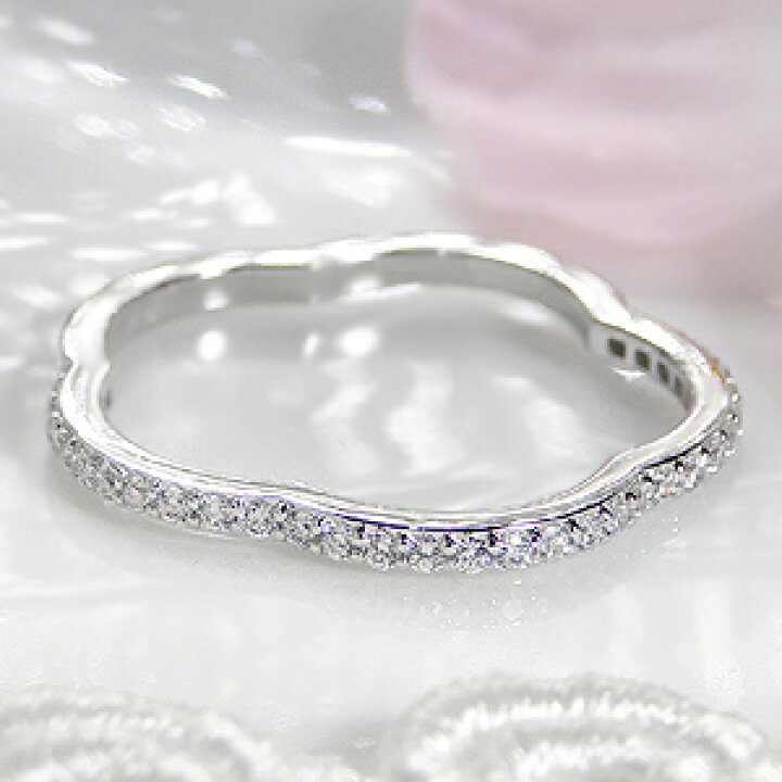 楽天市場】pt900【0.25ct】ダイヤモンド フラワー エタニティリング  