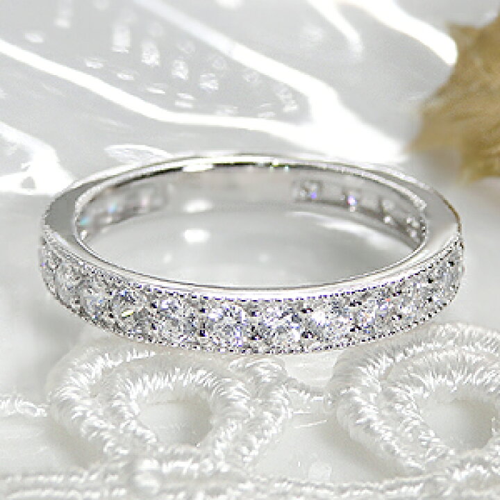 楽天市場】pt900【1.0ct】ダイヤモンド ミル打ち フルエタニティリング  